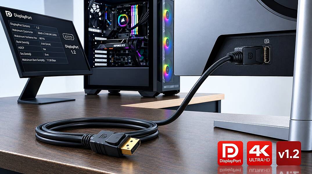 Molix MX-3803 DisplayPort v1.2 3 Metre 4K 60Hz / 1080p 240Hz Altın Uçlu DP Kablo - 2
