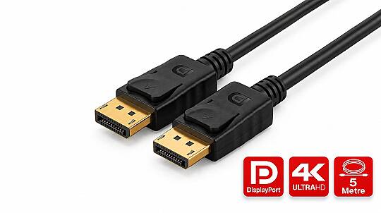 Molix MX-3805 DisplayPort v1.2 5 Metre 4K 60Hz / 1080p 240Hz Altın Uçlu DP Kablo