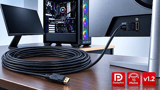 Molix MX-3815 DisplayPort v1.2 15 Metre Full HD 1080p 60Hz Altın Uçlu DP Kablo - 3