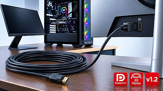 Molix MX-3820 DisplayPort v1.2 20 Metre 1080p 144Hz / 4K 30Hz Altın Uçlu DP Kablo - 2