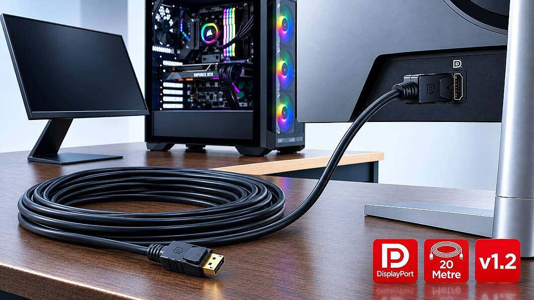 Molix MX-3820 DisplayPort v1.2 20 Metre 1080p 144Hz / 4K 30Hz Altın Uçlu DP Kablo - 2